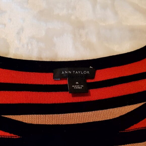 Ann Taylor Striped Flare Sweater Dress - Picture 8 of 9